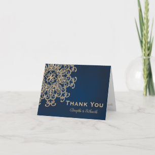 Carte De Remerciements Remerciements pour un mariage indien bleu marine e