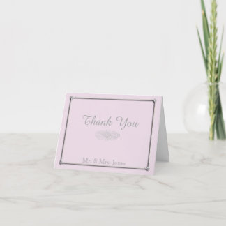 Carte De Remerciements Remerciements pour un mariage romantique rose et g