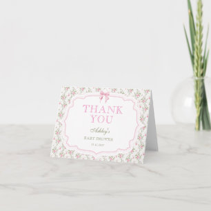 Carte De Remerciements Remerciements pour une Baby Shower adorable avec u