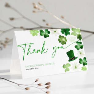 Carte De Remerciements Remerciements pour une Baby Shower de la Saint-Pat
