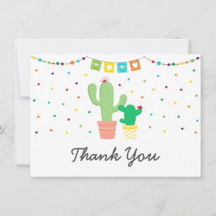 Carte De Remerciements Remerciements pour une Baby Shower Fiesta Cactus