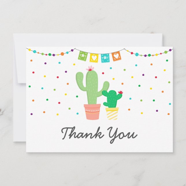 Carte De Remerciements Remerciements pour une Baby Shower Fiesta Cactus
