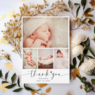 Carte De Remerciements Remerciements pour une Baby Shower Minimaliste en 