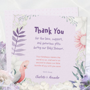 Carte De Remerciements Remerciements pour une baby shower neutre sur le t