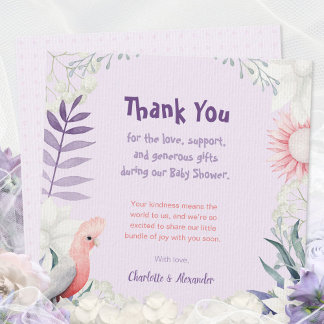 Carte De Remerciements Remerciements pour une baby shower neutre sur le t