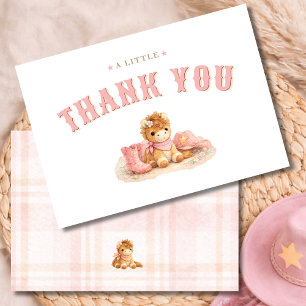 Carte De Remerciements Remerciements pour une Baby Shower Petite Cowgirl