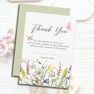 Carte De Remerciements Remerciements pour une Baby Shower Petite Fée Papi