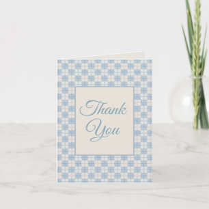 Carte De Remerciements Remerciements pour une Baby Shower Preppy à carrea