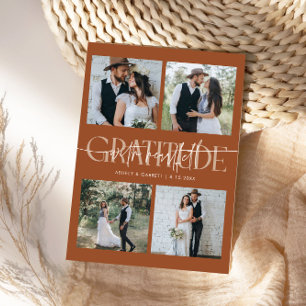 Carte De Remerciements Remerciements sincères Mariage Multi Photo Terraco