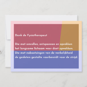 Carte De Remerciements Remerciez le physiothérapeute