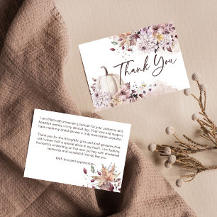 Carte De Remerciements Remerciment de mariage bohème de mariage à l'autom