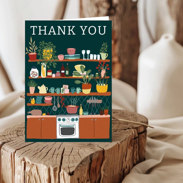 Carte De Remerciements REMPLOIR LA CUISINE Réception de mariage personnal (STOCK THE KITCHEN Bridal Shower CUSTOM Cute Thank You Card
)