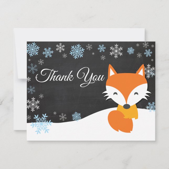 Carte De Remerciements Renard de Noël (Devant)