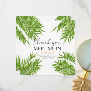 Carte De Remerciements Rencontre à Miami pour une fête de Bachelorette en