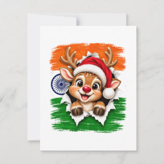 Carte De Remerciements Renneau de Noël indien