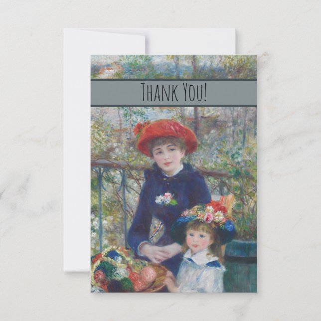 Carte De Remerciements Renoir Deux Soeurs Terrasse Français Impressionnis (Devant)