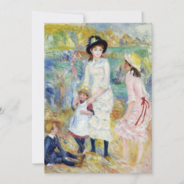 Carte De Remerciements Renoir - Enfants en bord de mer, Guernesey (Devant)