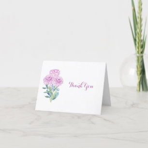 Carte De Remerciements Renoncules & Anémones Réception de Mariage Personn