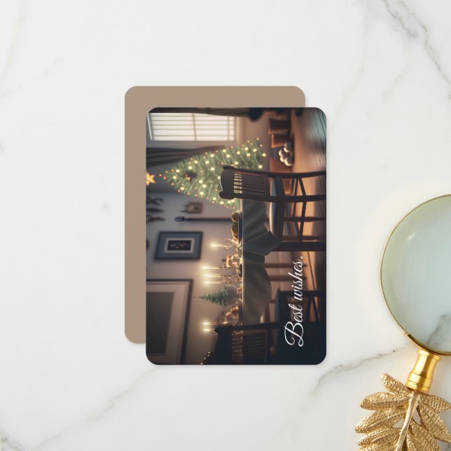 Carte De Remerciements repas de noël (Devant/Arrière en situation)