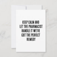 Restez calme et laissez le pharmacien s'en occuper