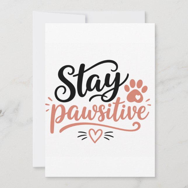 Carte De Remerciements Restez Pawsitive (Devant)