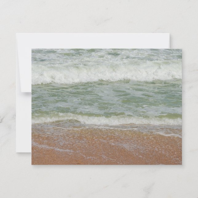 Carte De Remerciements Retour en blanc Vagues Pittoresques sur la plage N (Devant)