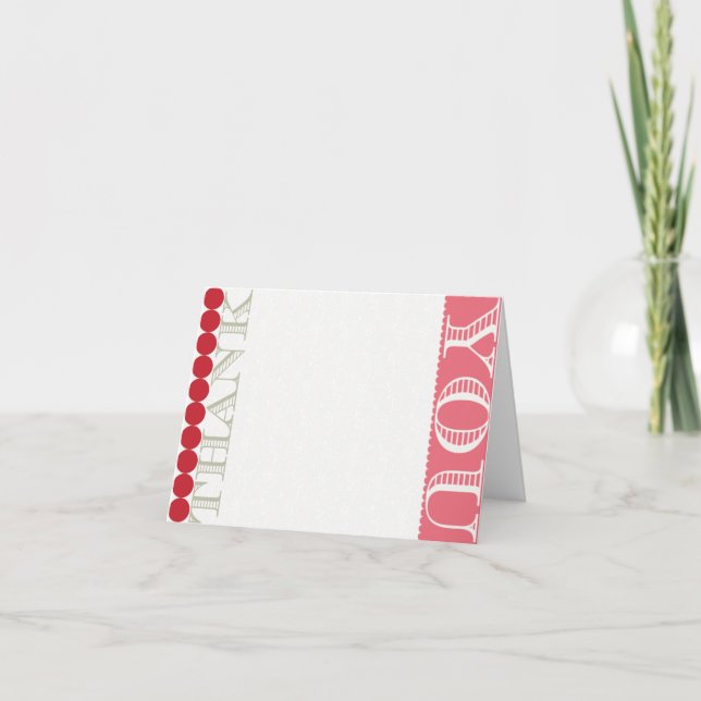 Carte de remerciements rétro (Devant)