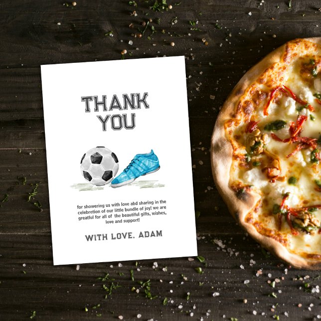 Carte De Remerciements Retro All Star Soccer Sport Boy Baby Shower  (Retro All Star Soccer Sport Boy Baby Shower Thank You Card)