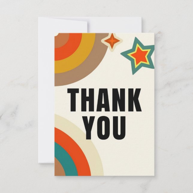 Carte de remerciements rétro avec typographie en g (Devant)