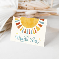 Carte de remerciements Retro Boho Sun Burst