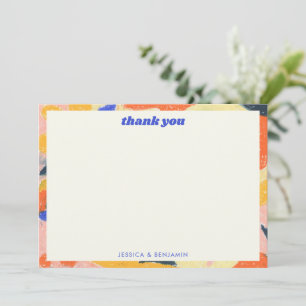 Carte De Remerciements Rétro Botanique Abstrait Personnalisé Baby Shower