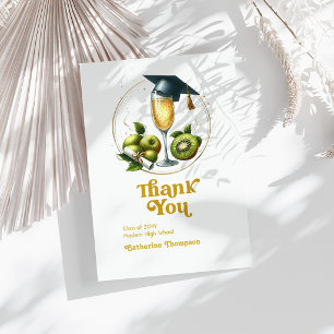 Carte De Remerciements Retro Brunch Graduation Photo