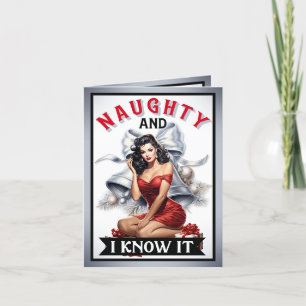 Carte De Remerciements Rétro Coquine et je sais que c'est Noël Pin-Up