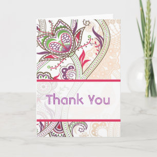 Carte De Remerciements Rétro Floral Wedding Thank You Cards