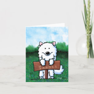 Carte De Remerciements Retro KiniArt Samoyed