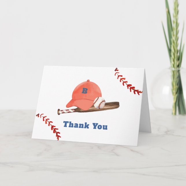 Carte De Remerciements Retro LIttle Slugger Baseball Boy Baby Shower  (Devant)