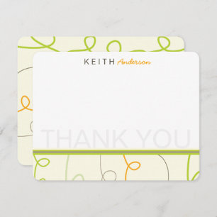 Carte De Remerciements Retro Mod Fun Scribbles Enfants Anniversaire de en