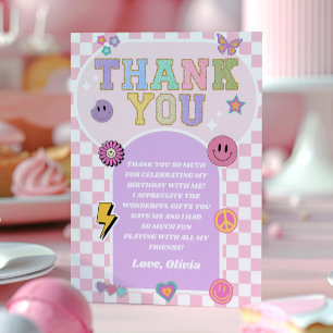 Carte De Remerciements Retro Preppy Varsity Patch Anniversaire