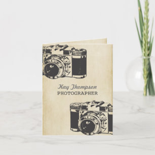 Carte De Remerciements Retro Vintage Camera Photographe Thank You Card