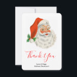 Carte De Remerciements Rétro Vintage Jolly Santa Claus de Christmas<br><div class="desc">Carte de remerciements avec une photo festive et rétro. Le vieux Père Noël Jolly avec ses joues rousses et son sourire chaleureux et amical. Un peu de nostalgie de l'ancienne école pour les vieux temps,  cette image rappelle les souvenirs des célébrations du passé de Noël.</div>
