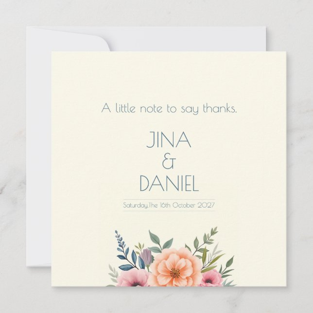 Carte De Remerciements Rêve de Pêche et de Pétales (Devant)