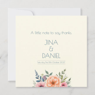 Carte De Remerciements Rêve de Pêche et de Pétales