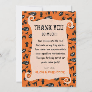 Carte De Remerciements Révélation de genre Halloween drôle et effrayante