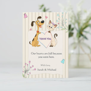 Carte De Remerciements Révélation du sexe du chien et du chat