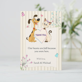 Carte De Remerciements Révélation du sexe du chien et du chat