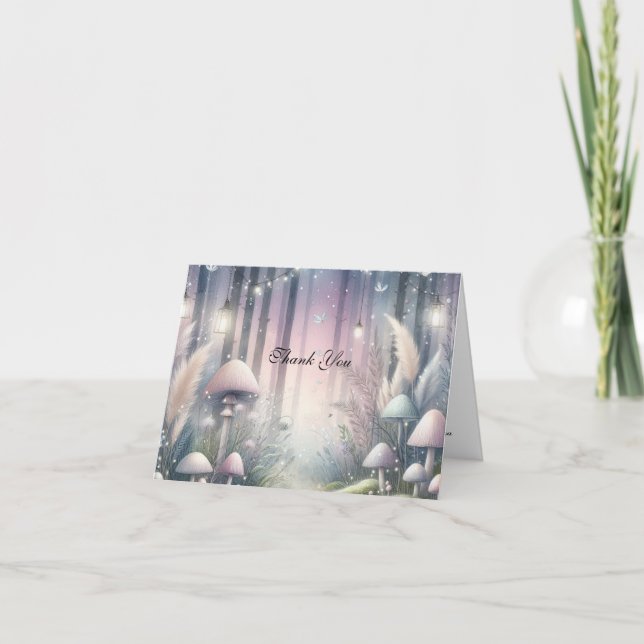 Carte De Remerciements Rêves de Lanternlight Mariage forestier enchanté (Devant)