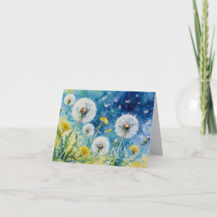 Carte De Remerciements Rêves de pissenlit à l'aquarelle Floral géométriqu