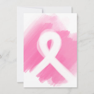 Carte De Remerciements Ribbon de sensibilisation au cancer du sein Aquare