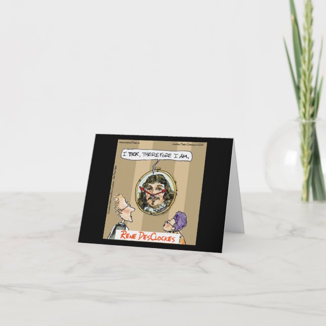 Carte De Remerciements Rick London Cartoons Funny Descartes Horloge (Devant)