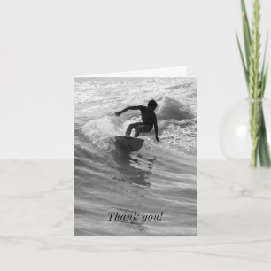 Carte De Remerciements Riding The Wave Grayscale Thank You Card